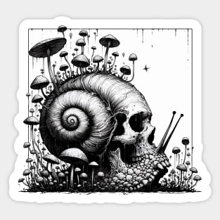 Monochromatic Skull Snail of Death Sticker